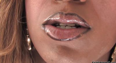 Sensational black trans is moaning from pleasure while getting booty fucked